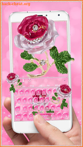 Glitter Crystal Diamond Rose Keyboard screenshot