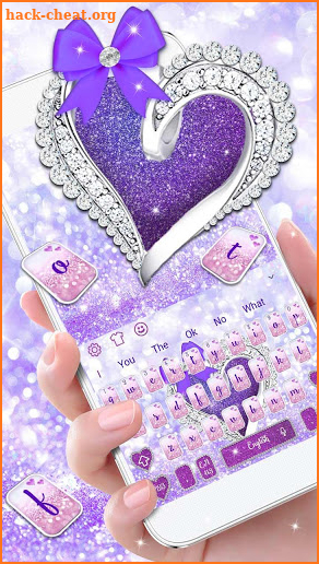 Glitter Diamond Heart Keyboard screenshot