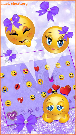 Glitter Diamond Heart Keyboard screenshot