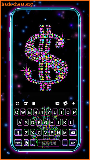 Glitter Dollar Live Keyboard Background screenshot