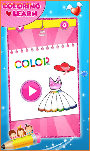 Glitter Dress Coloring and Drawing for Kids screenshot