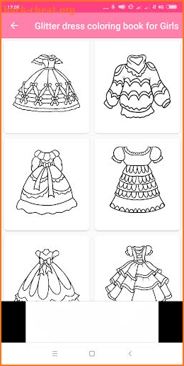 Glitter dress coloring book for Girls screenshot