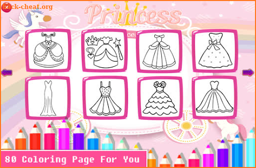 Glitter Dress up for Little Princess Coloring Book screenshot