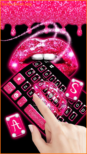 Glitter Drop Sexy Lips Keyboard Theme screenshot