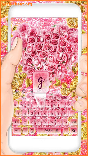 Glitter Flower Heart Keyboard screenshot