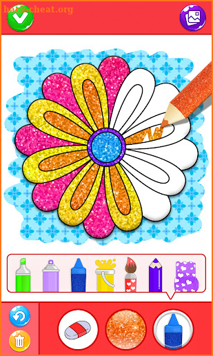 Glitter Flowers Coloring Book screenshot