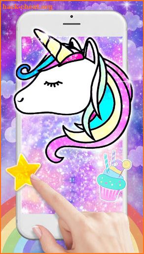 Glitter Galaxy Unicorn Live Lock Screen Wallpaper screenshot