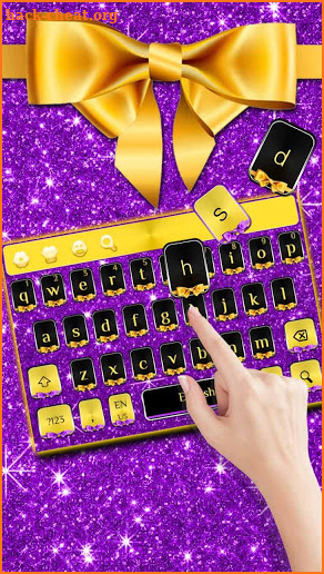 Glitter Gold Bow Keyboard screenshot