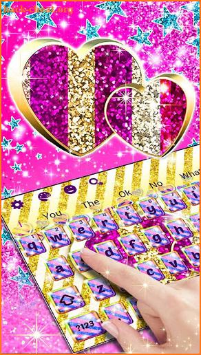 Glitter Heart Keyboard Theme screenshot