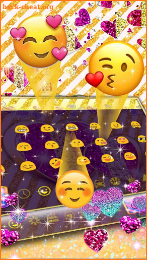 Glitter Heart Keyboard Theme screenshot