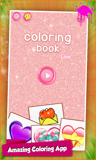 Glitter Heart Love Coloring Book for Girls screenshot