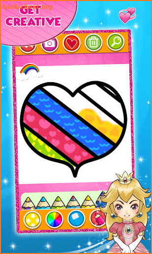 Glitter Hearts coloring and drawing for kids screenshot