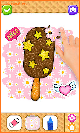 Glitter ice cream coloring fun screenshot