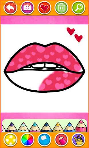 Glitter Lips with Makeup Brush Set coloring Game screenshot