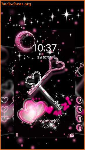 Glitter Love Diamond Key Theme screenshot