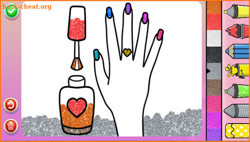 Glitter Nail Drawing Book and Coloring Game screenshot