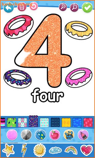 Glitter Number and letters coloring Book for kids screenshot