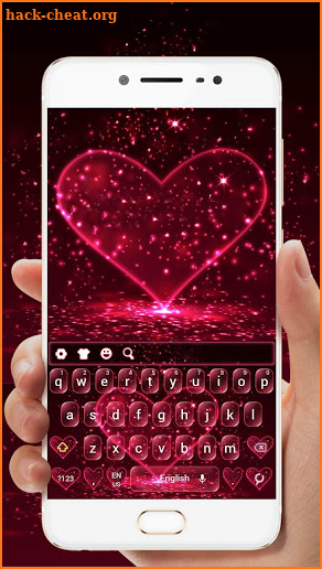 Glitter Peach Love Keyboard Theme screenshot