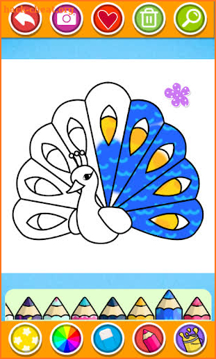 Glitter Peacock Coloring and Drawing for Kids screenshot