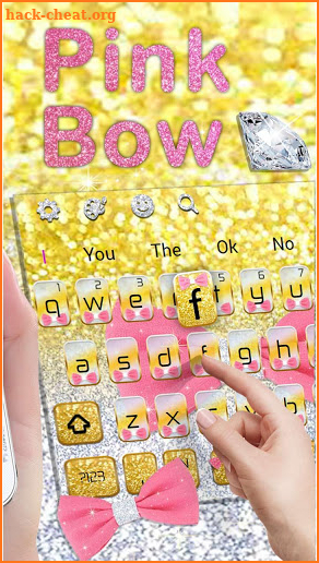 Glitter Pink Bow Keyboard Theme screenshot