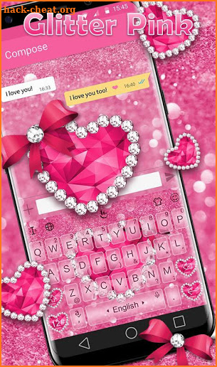 Glitter Pink Keyboard Theme screenshot