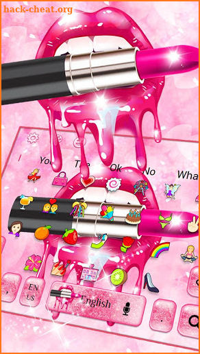 Glitter Pink Kiss Keyboard Theme screenshot