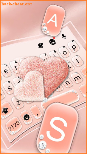 Glitter Rose Gold Hearts Keyboard Theme screenshot