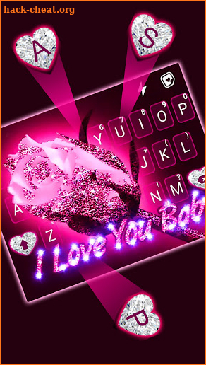 Glitter Rose Love Keyboard Background screenshot