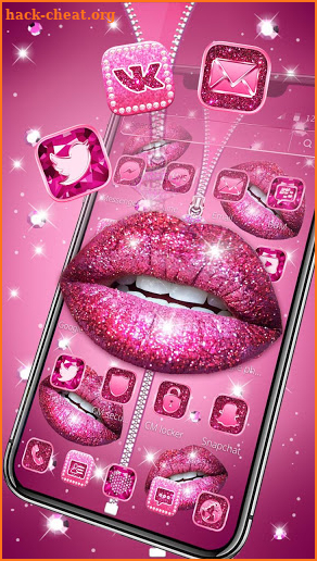 Glitter Sexy Lips Theme screenshot