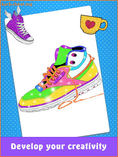 Glitter Sneakers and Shoes Coloring Book screenshot