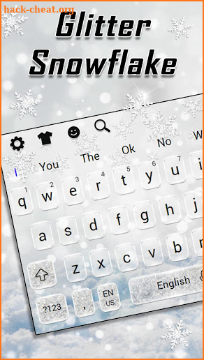 Glitter Snowflake Gravity Keyboard Theme screenshot