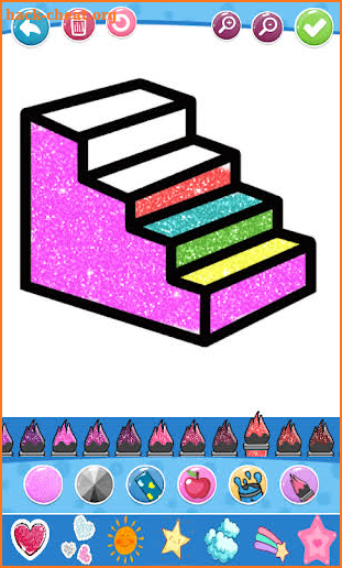 Glitter stairs coloring and drawing for Kids screenshot