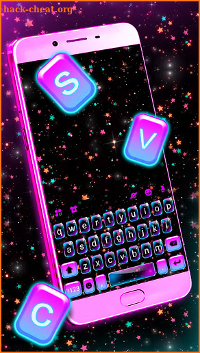 Glitter Star Sky Keyboard Background screenshot