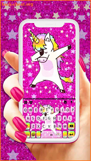 Glitter Star Unicorn Keyboard Background screenshot