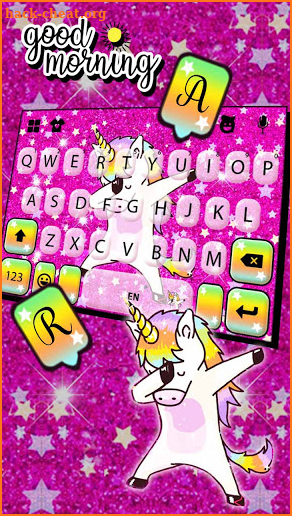 Glitter Star Unicorn Keyboard Background screenshot