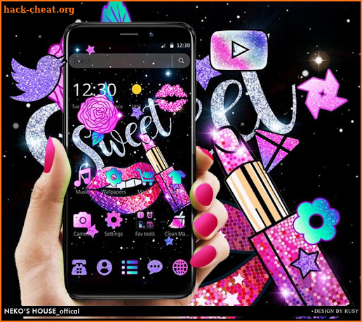 Glitter Sweet Kiss Theme screenshot