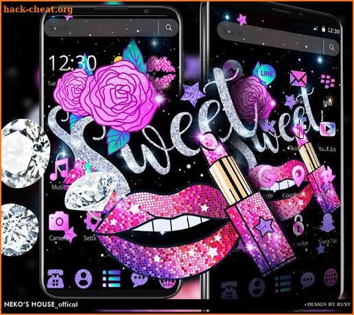 Glitter Sweet Kiss Theme screenshot