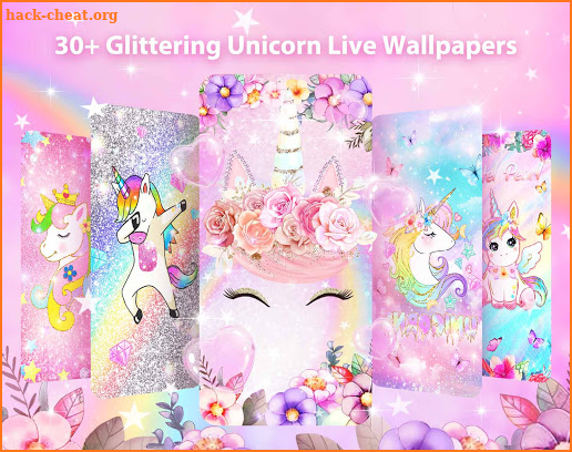 Glitter Unicorn Live Wallpaper Themes screenshot