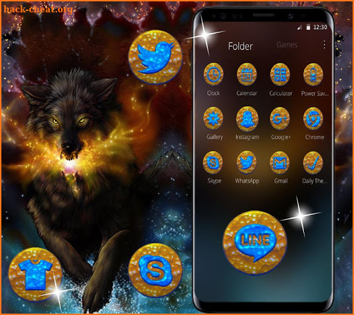 Glitter Universe Golden Wolf Theme screenshot