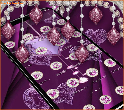 Glitter Violet Silver Luxury Theme screenshot