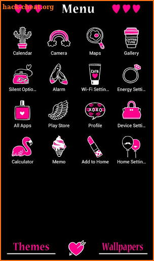 Glitter Wallpaper Infinite Love Black x Pink Theme screenshot