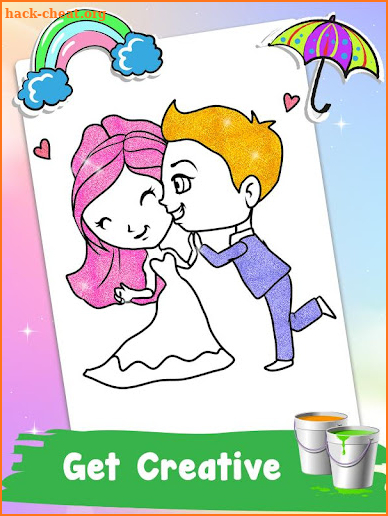 Glitter Wedding Coloring Book screenshot