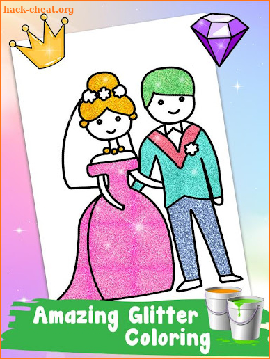 Glitter Wedding Coloring Book screenshot