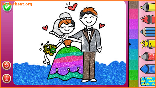 Glitter Wedding Coloring Book - Kids Drawing Pages screenshot