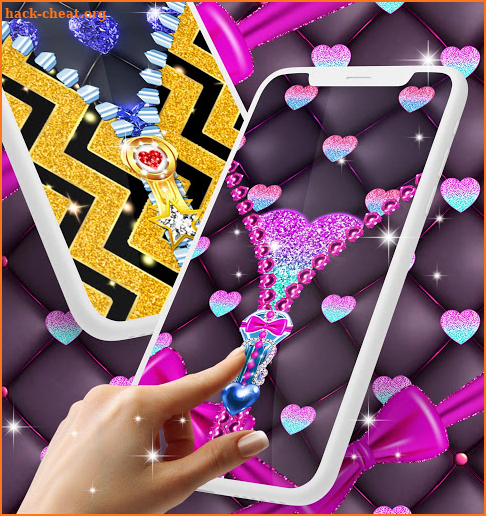 Glitter zipper lock screen screenshot