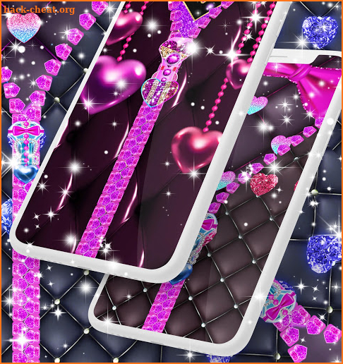 Glitter zipper lock screen screenshot