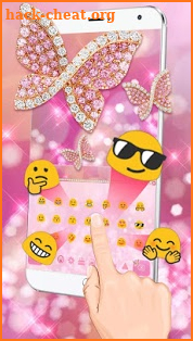 Glittering Diamond Butterfly Keyboard screenshot