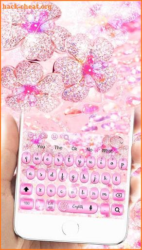 Glittering Diamond Flower Keyboard Theme screenshot