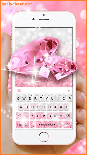 Glittering Pink Diamond Keyboard Theme screenshot