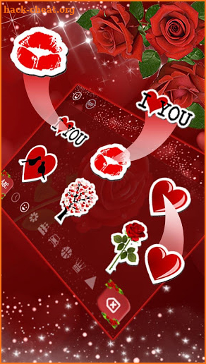 Glittering Red Rose Keyboard Theme screenshot